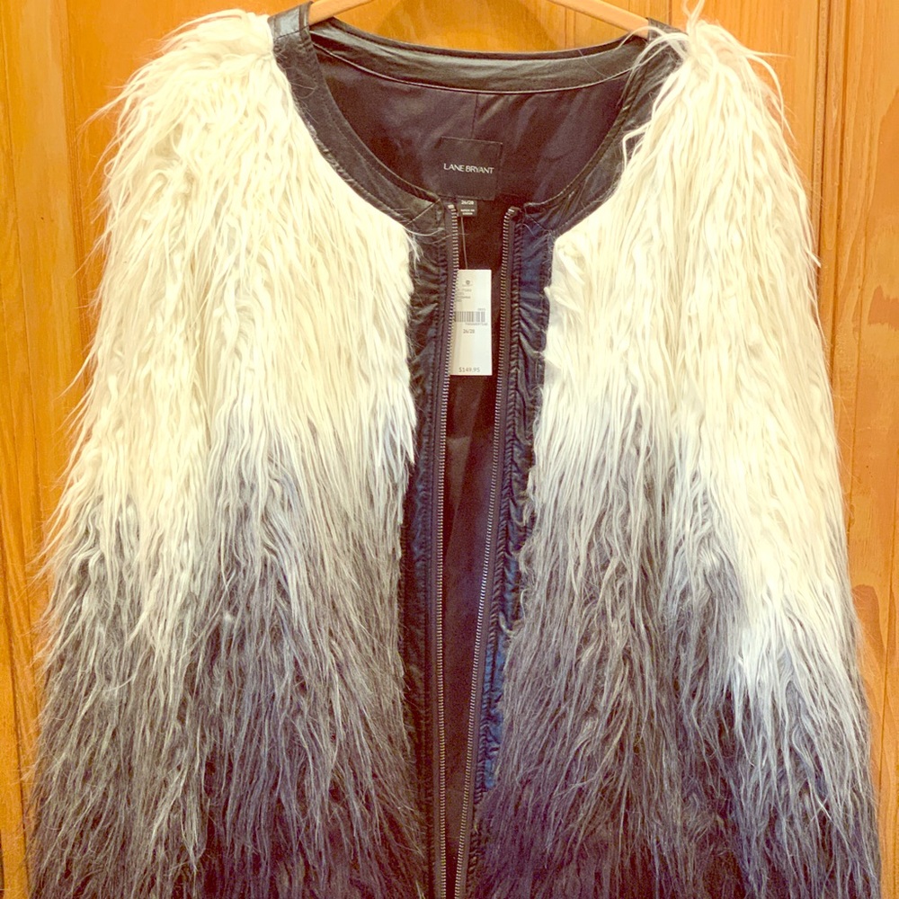Faux Fur Shaggy Jacket. Plus Size 26/28.